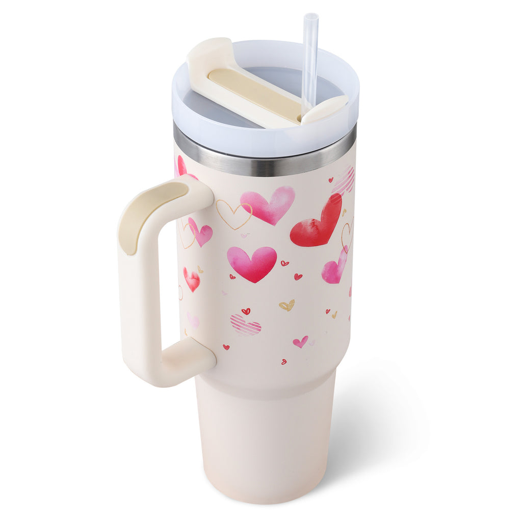 40 oz Insulated Travel Tumbler with Handle - Keep Drinks Cold