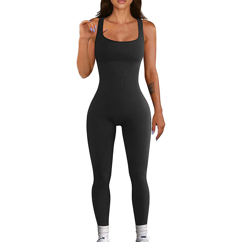 Women’s High‑Waist Suspender Tank and Leggings Set