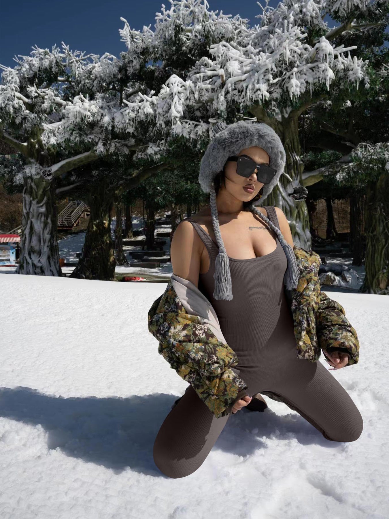 Women’s High‑Waist Suspender Tank and Leggings Set