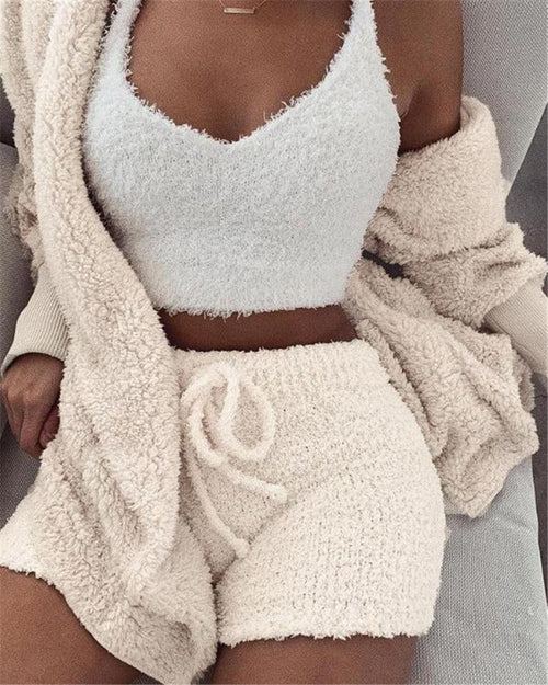 3‑Piece Velvet Loungewear Set - Cozy Home & Maternity