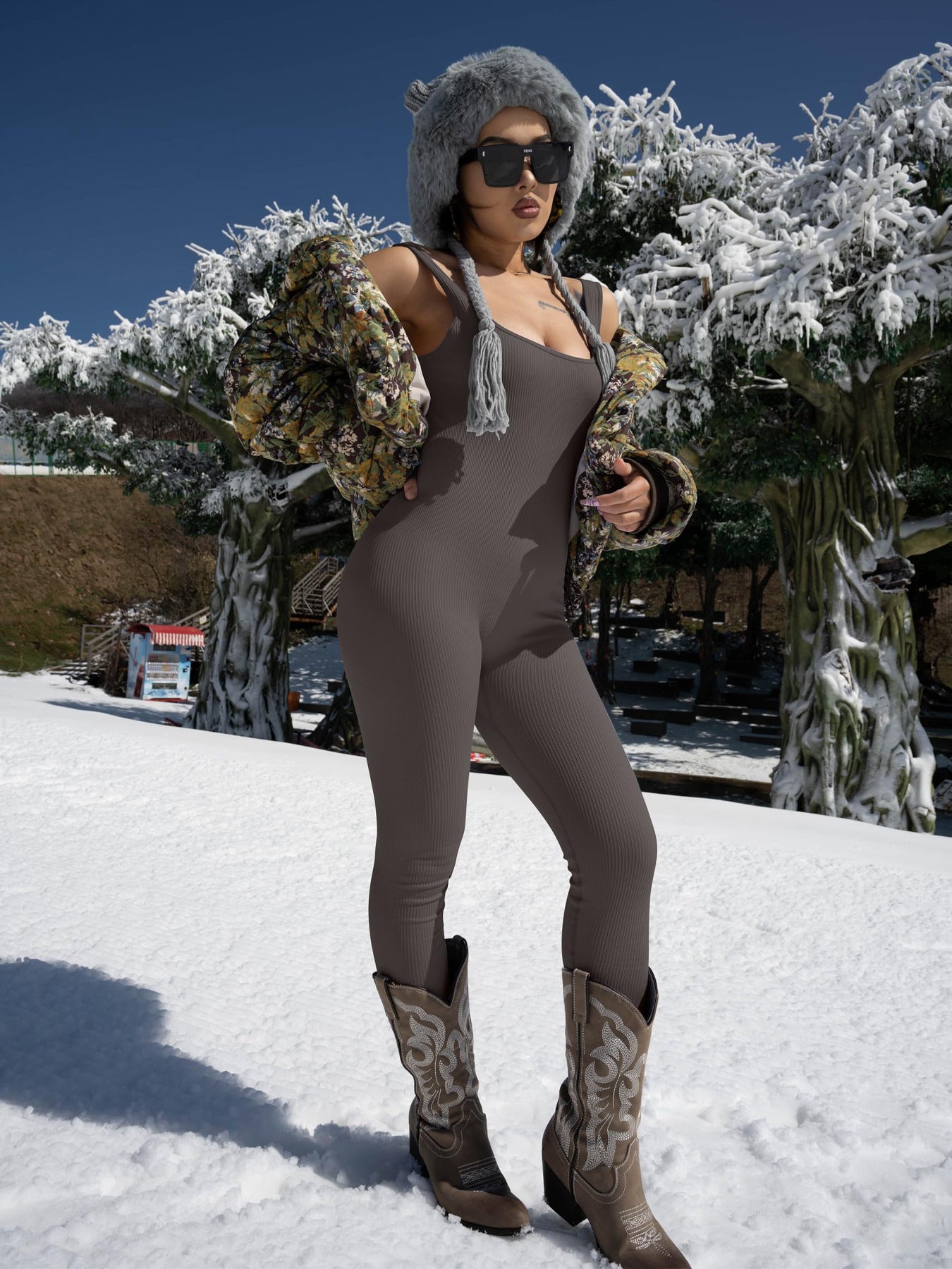 Women’s High‑Waist Suspender Tank and Leggings Set