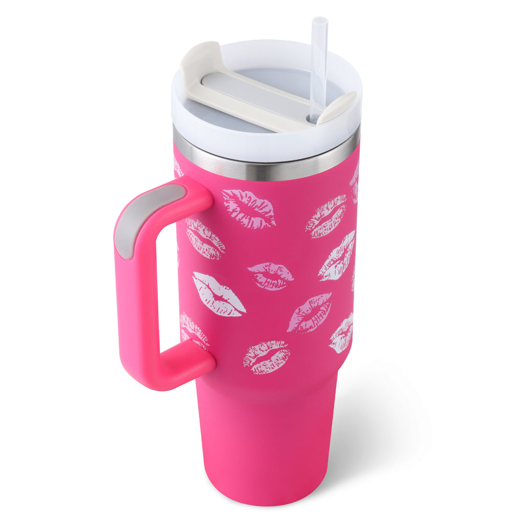 40 oz Insulated Travel Tumbler with Handle - Keep Drinks Cold