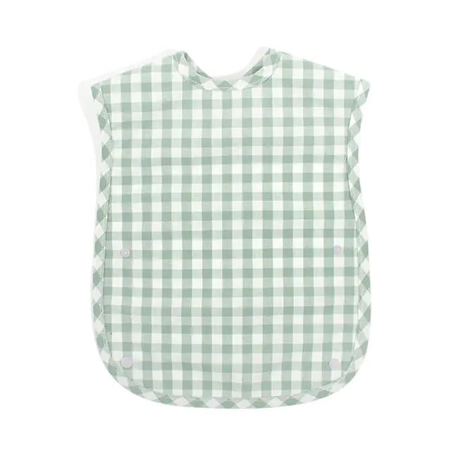 Stylish Waterproof Cotton Bib - Soft & Durable Plaid Design