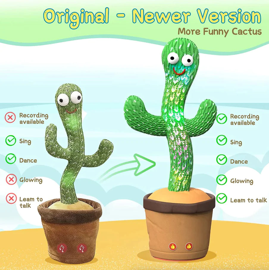 Dancing & Talking Cactus Toy - LED Plush with 120 Songs (3M+)