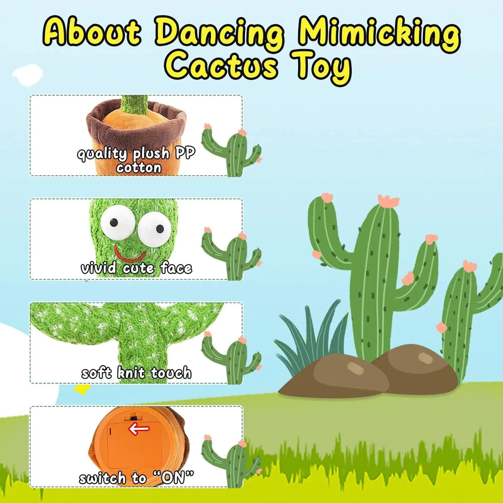 Dancing & Talking Cactus Toy - LED Plush with 120 Songs (3M+)