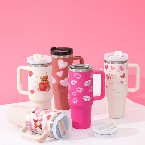40 oz Insulated Travel Tumbler with Handle - Keep Drinks Cold