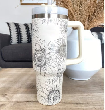 40 oz Insulated Travel Tumbler with Handle - Keep Drinks Cold