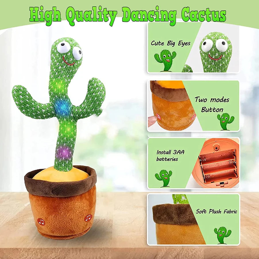 Dancing & Talking Cactus Toy - LED Plush with 120 Songs (3M+)