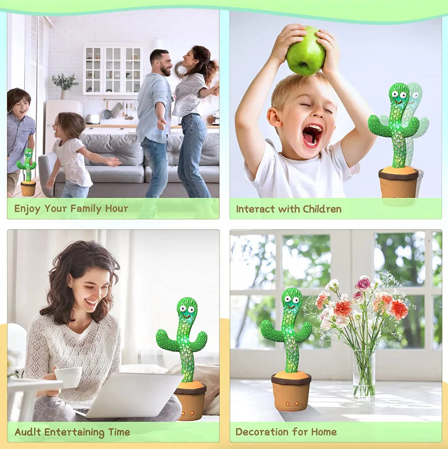 Dancing & Talking Cactus Toy - LED Plush with 120 Songs (3M+)