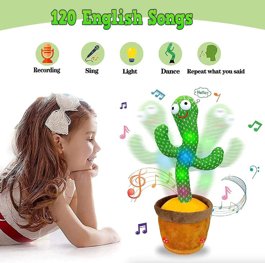 Dancing & Talking Cactus Toy - LED Plush with 120 Songs (3M+)
